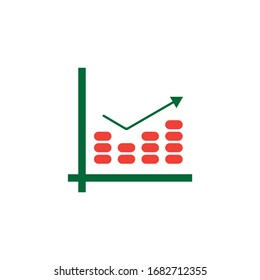 Bar chart icon design. Graph goes up icon. Up growing business symbol. isolated on white background