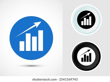 Bar chart icon design illustration, Graph logo, Growth sign, Growth chart 