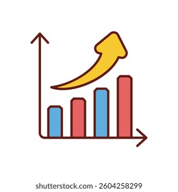 Bar Chart icon design stock illustration