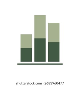 Plantilla de diseño de icono de gráfico de barras aislada