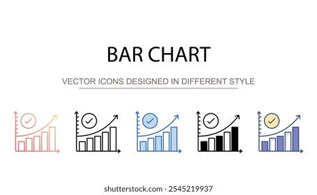 Bar Chart icon design with white background stock illustration