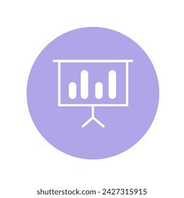 A bar chart icon displayed on a computer monitor, symbolizing data analysis or business reporting.