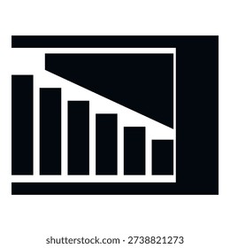 Bar chart icon displaying a downward trend, representing financial loss or decreasing performance