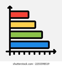 Balkendiagramm-Symbol im vollen Line-Stil, Verwendung für Website-Mobile-App-Präsentation