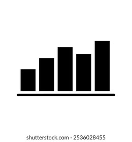 bar chart icon. flat black icon vector illustration. 