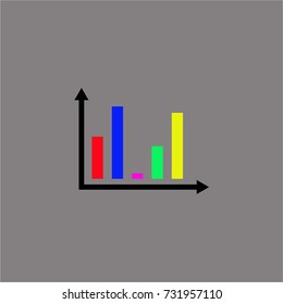 bar chart icon flat design 