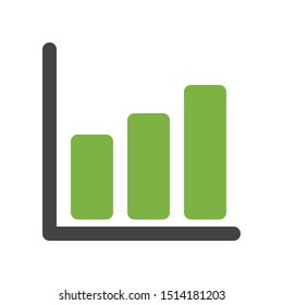 Bar chart icon in flat style