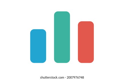 Icono de gráfico de barras estilo plano vectorial
