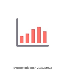 bar chart icon flat style design. bar chart icon vector illustration. isolated on white background.