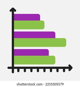 Bar chart icon in flat style, use for website mobile app presentation