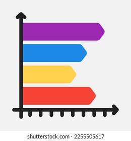 Bar chart icon in flat style, use for website mobile app presentation