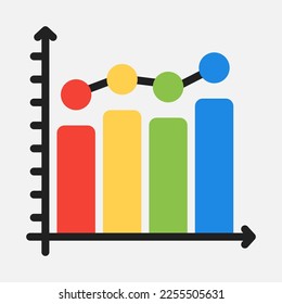 Bar chart icon in flat style, use for website mobile app presentation