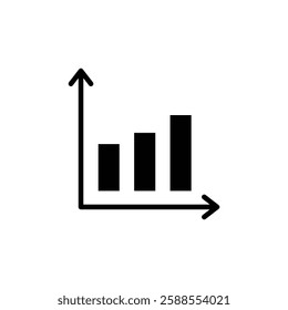 Bar chart icon Flat vector set outline