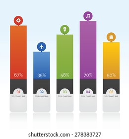 Bar Chart with icon and full color