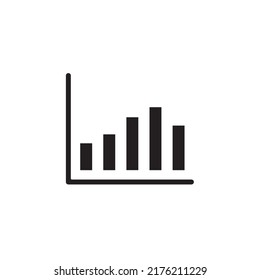 bar chart icon glyph style design. bar chart icon vector illustration. isolated on white background.