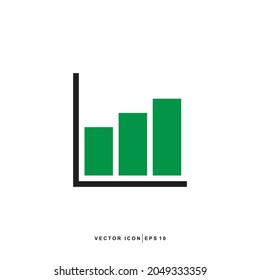 Bar Chart Icon - Up Graph Flat Icon Vector Design . Financial Charts, Abstract Graphics, Trend Vector Illustrations. Success. EPS 10