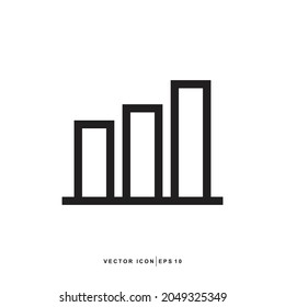 Bar Chart Icon - Up Graph Line Icon Vector Design . Financial Charts, Abstract Graphics, Trend Vector Illustrations. Success. EPS 10