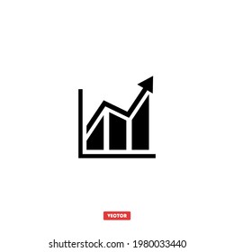 Bar chart icon. Graph chart icon. Profit icon symbol vector illustration