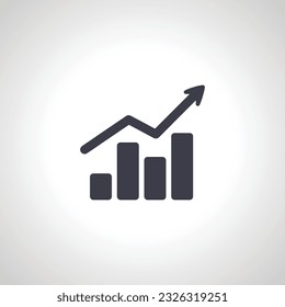 icono de gráfico de barras. icono de gráfico de barras en crecimiento.