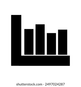 Bar chart icon illustrated on background