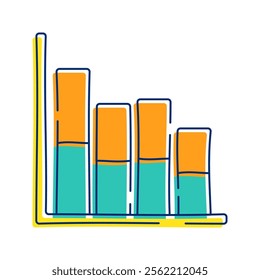 Bar Chart Icon Illustration represents financial performance or growth, often used to show trends in investments, savings, or economic activity. Perfect for financial themes, apps, or presentation.