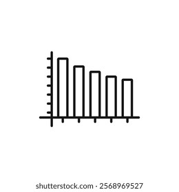 Bar Chart Icon Isolated flat vector in outline
