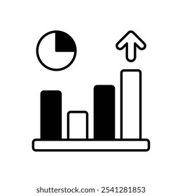 Ícone de Gráfico de Barras isolado em um plano de fundo branco. Ilustração vetorial.