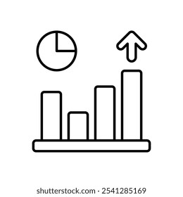 Bar Chart icon isolated on a white background. Vector illustration.