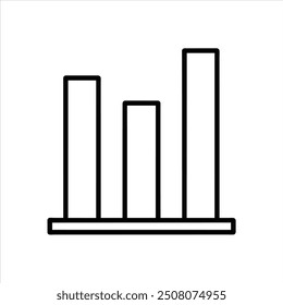 Bar chart icon. line art and editable stoke.