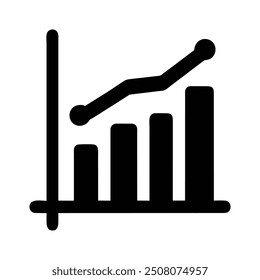 Bar chart icon. line art and editable stoke.