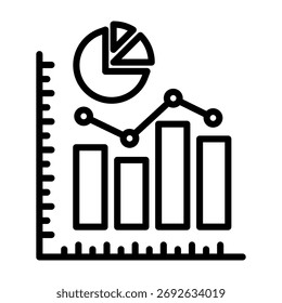 Ilustração do vetor de design da linha do ícone do gráfico de barras