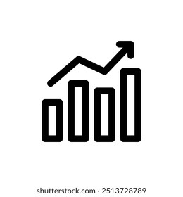 Bar Chart Icon Line Style Design. Simple Vector Illustrations.