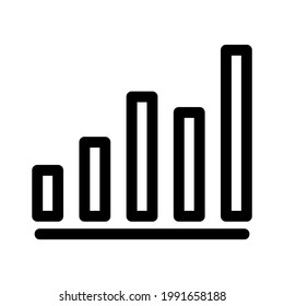 icono de gráfico de barras o logotipo símbolo de signo aislado ilustración vectorial - iconos vectoriales de estilo negro de alta calidad
