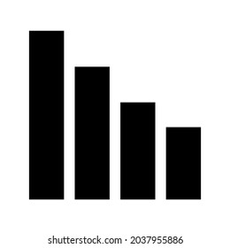 Balkendiagramm-Symbol oder Logo einzeln auf Zeichensymbolen, Vektorgrafik - hochwertige Vektorsymbole im schwarzen Stil
