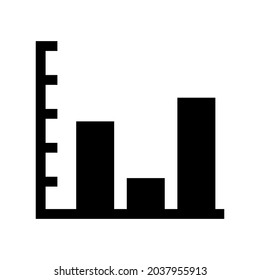 icono de gráfico de barras o logotipo símbolo de signo aislado ilustración vectorial - iconos vectoriales de estilo negro de alta calidad
