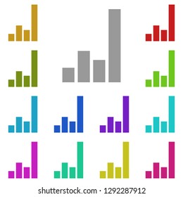 bar chart icon in multi color. Simple glyph, flat vector of Charts and diagrams icons for UI and UX, website or mobile application