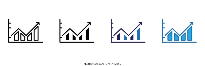 Icono de gráfico de barras Ilustración vectorial de estilos múltiples