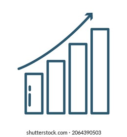 bar chart icon on white background