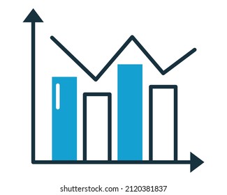 bar chart icon on white background
