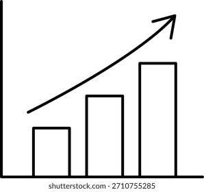 Bar Chart Icon Outline Growing Success Arrow Graph