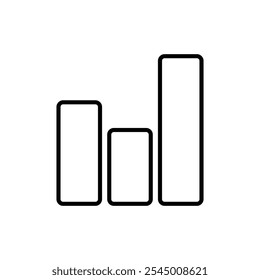 Ícone do gráfico de barras Contorno definido em preto e branco