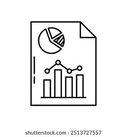 Balkendiagrammsymbol. Gliederungsdesign einzeln auf weißem Hintergrund