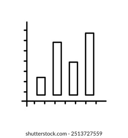 bar chart icon. Outline style design isolated on white background