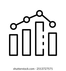 bar chart icon. Outline style design isolated on white background