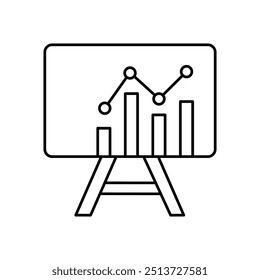 bar chart icon. Outline style design isolated on white background