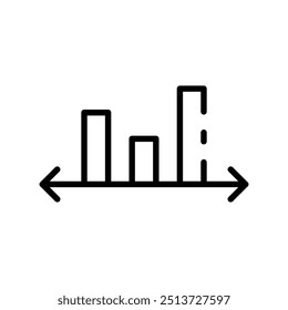 bar chart icon. Outline style design isolated on white background