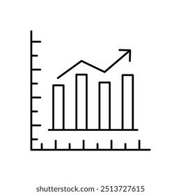 bar chart icon. Outline style design isolated on white background