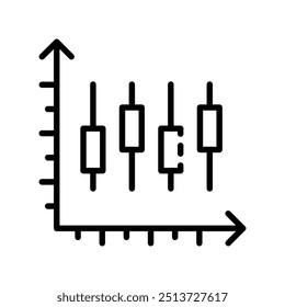 bar chart icon. Outline style design isolated on white background