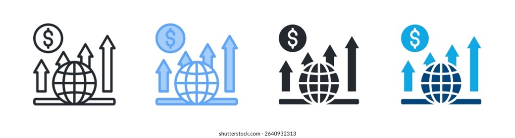 Bar Chart Icon Outline Style. Vector Illustration For Graphic Design