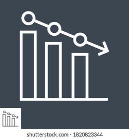 Bar Chart Icon. Bar Chart Related Vector Line Icon. Isolated on Black Background. Editable Stroke.
